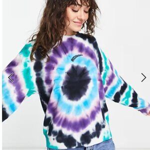 Wrangler retro tie dye sweatshirt in aquarius - small
